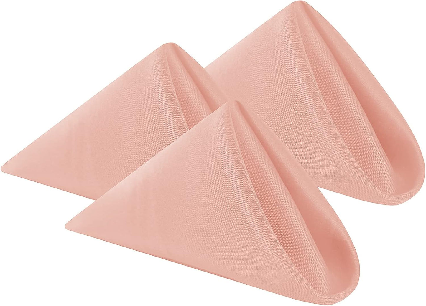 Cloth Napkins 17x17 inch Washable Polyester Dinner Napkins Soft Table Napkins for Wedding Party Dining Banquet(Dusty Pink,12PCS)