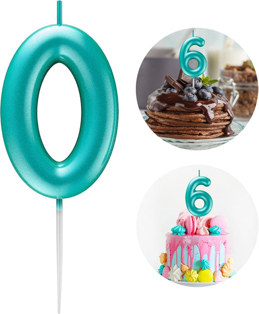 Blue Number 0 Candle Happy Birthday 3D Number Candles for Birthday Cake Party Decoration Wedding Anniversary Celebration Supplies