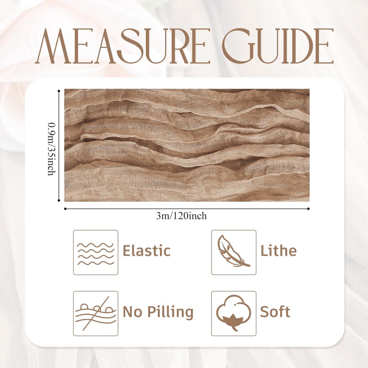 Wokceer Cheesecloth Table Runner 3Pack 10FT Nude Brown Boho Gauze Cheese Cloth Table Runner for Party Long Rustic Sheer Table Runners for Baby Bridal Shower Wedding Easter Table Decor