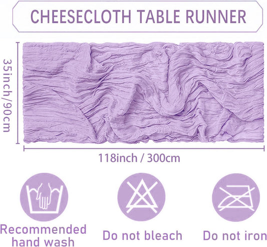 12 Pack Beige Cheesecloth Table Runners 35 x 118 Inch – Rustic Boho Gauze Table Runner for Wedding Arch, Party Decoration, Bridal Shower, Reception, Farmhouse Dining Decor