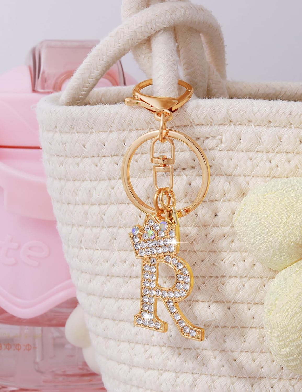 ChunlongFour Initial Letter Keychain for Women Girl Bag Charm Butterfly Tassel Keychain for Wallet Car Key Backpack Handbag