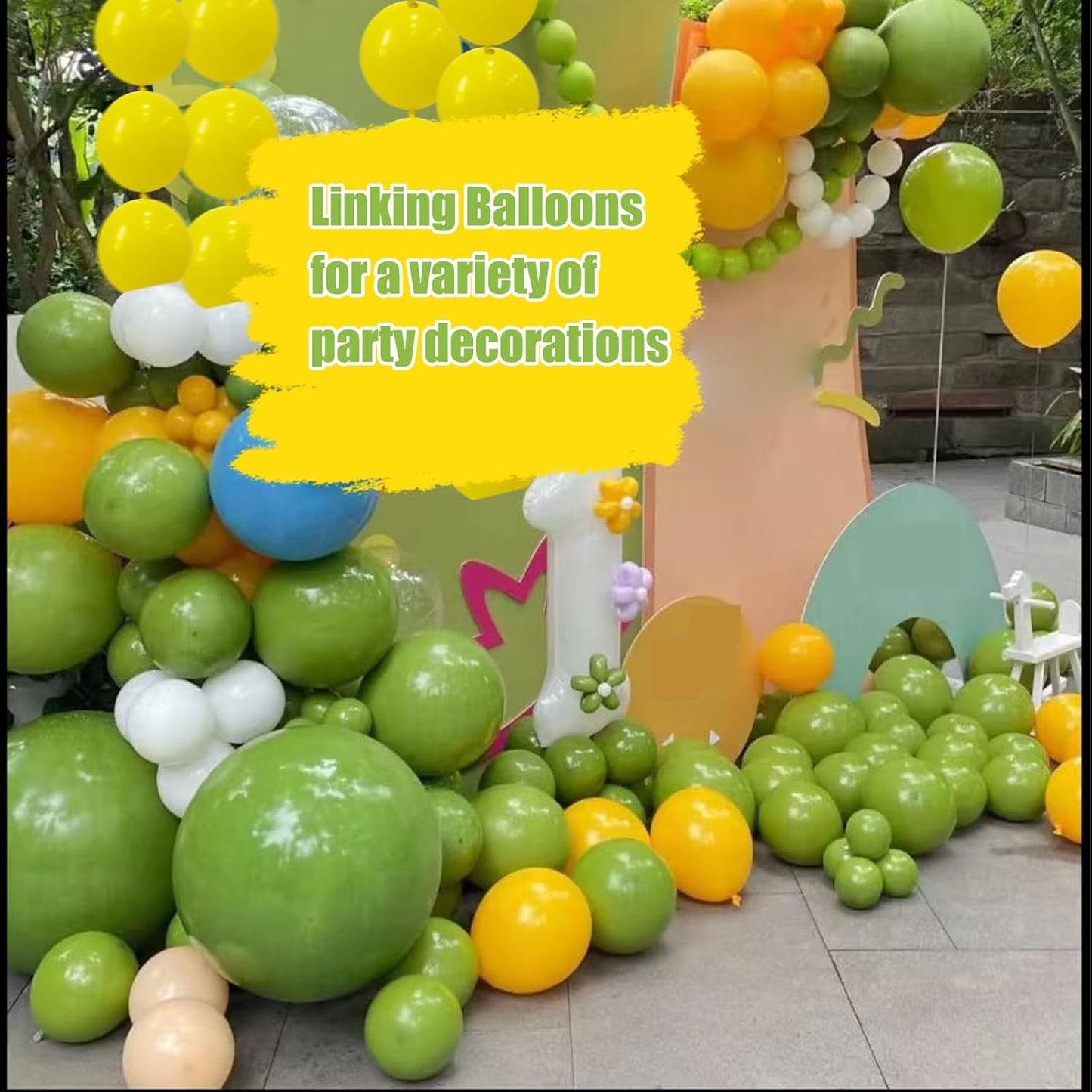 60 Pcs Link Balloons 10 Inch Quick Link Balloons for Birthday Wedding Party Festival Decorations (Green)
