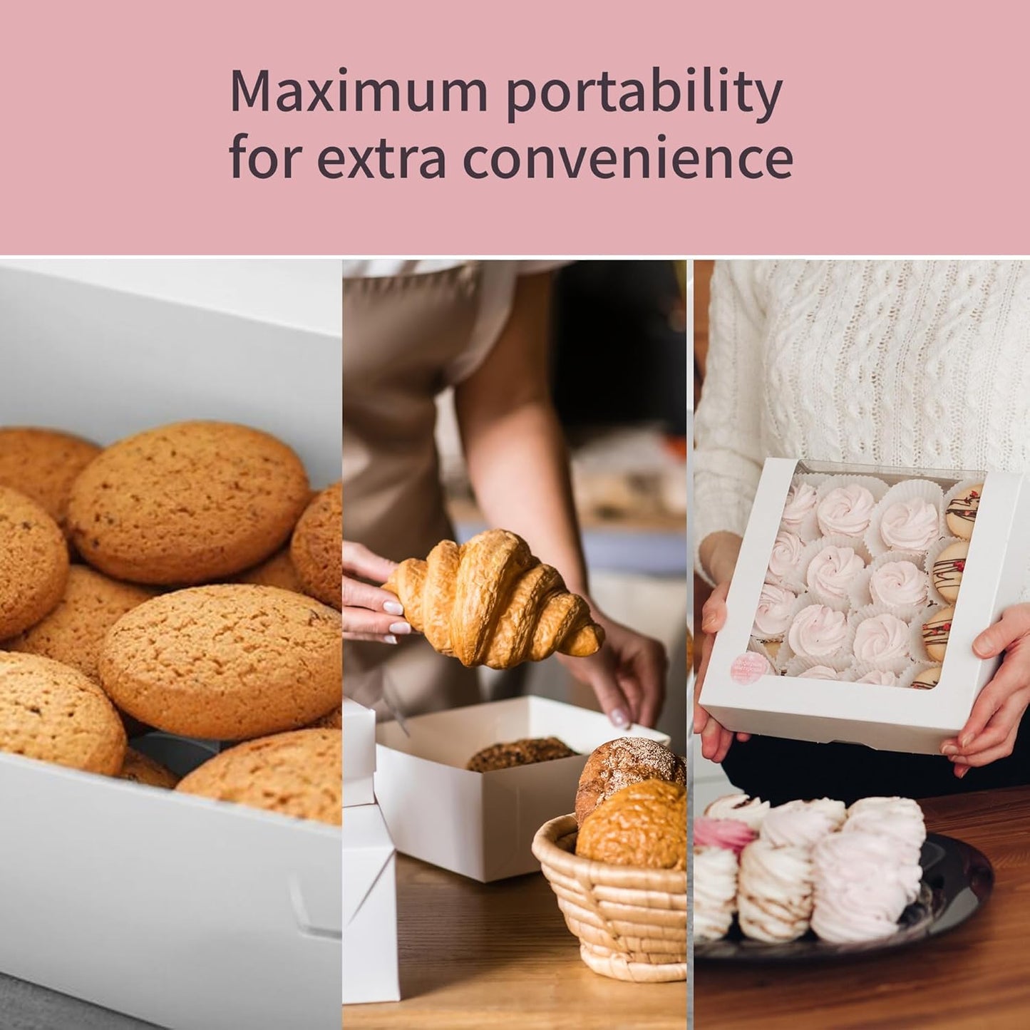 FC Meyer MeyerWindow #3 White Boxes With Window, Disposable and recyclable Paperboard Take Out Cartons, Bakery Boxes, Lunch Box & Go To Food Storage Container, 7 3⁄4” x 5 1⁄2” x 2 1⁄2“, Pack of 140