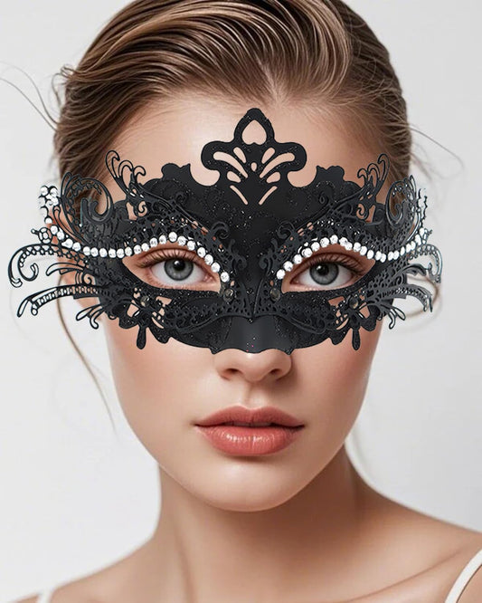 Couple Masquerade Mask Set - Venetian Style Masks for Halloween, Costume Parties and Carnival