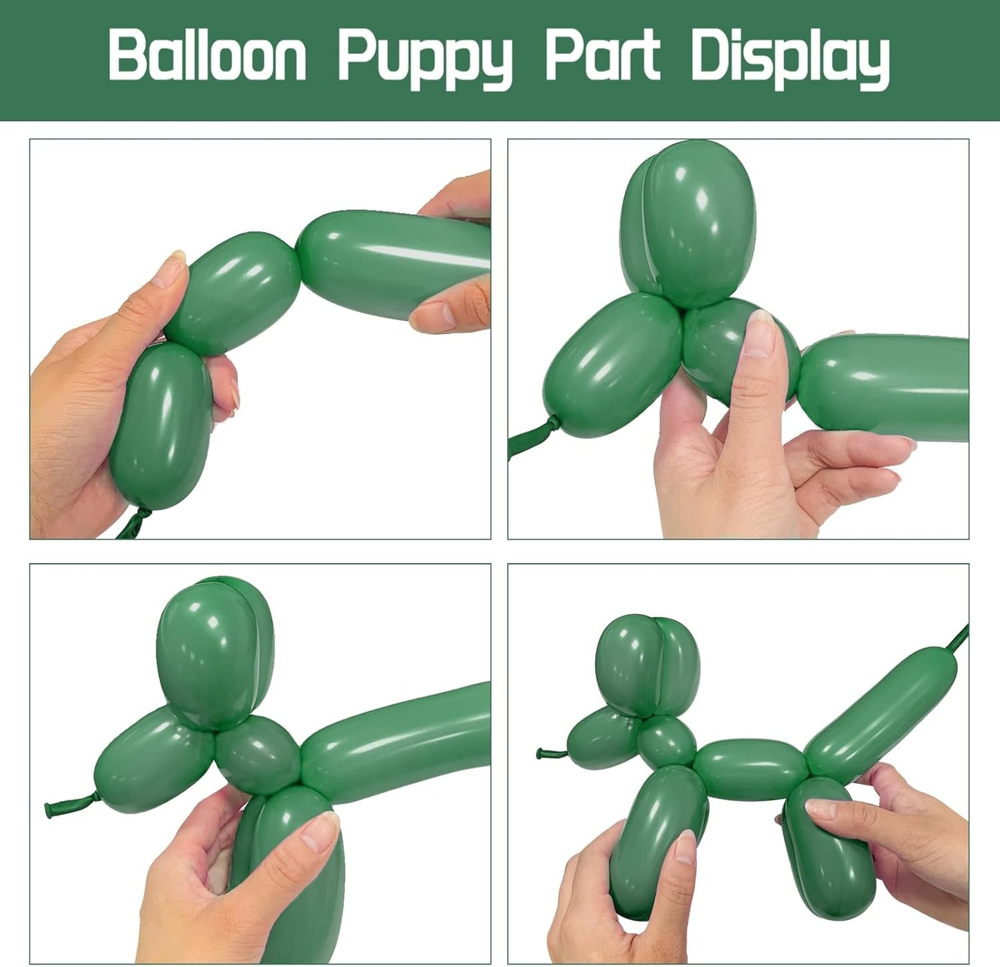100pcs Sage Green 260 Balloons, Thickening Latex Green 260q Balloon for Animal Model, Long Twisting Balloons for Halloween Xmas Presents, Animal Shape, Birthdays Clowns. (Sage Green)