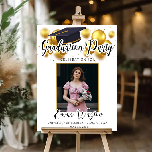 Personalized 2025 Graduation Party Welcome Sign, Minimalist Grads Decor, Class of 2025 Graduation Party Poster, Custom Graduation Party Sign, Congrats Grad Decorations Design 10