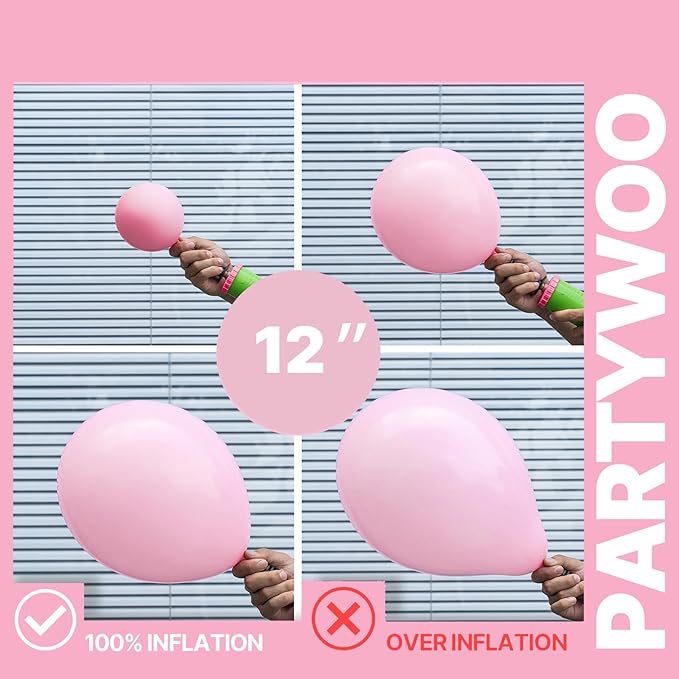 PartyWoo Pink Balloons 65pcs 12 Inch Pearl Metallic Mauve Magenta Fuchsia Hot Pink Confetti Latex Balloons for Gender Reveal Bridal Shower Baby Shower Princess Theme Birthday Party Decorations