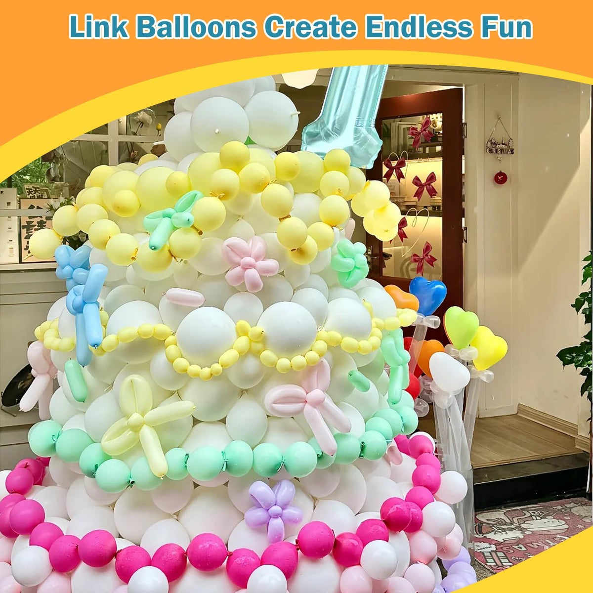60 Pcs Link Balloons 10 Inch Quick Link Balloons for Birthday Wedding Party Festival Decorations (Light Blue)