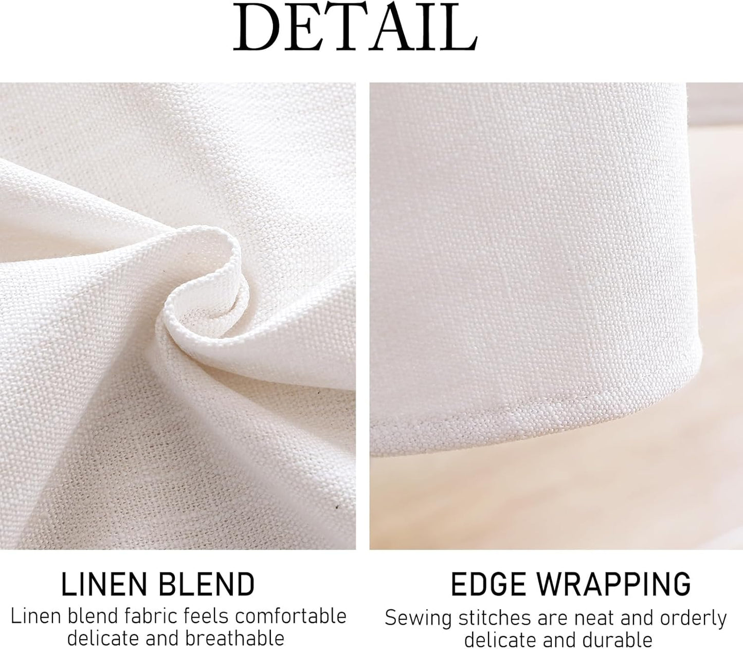ISAENNE White Tablecloth for Round Tables,Linen Table Cloth Solid Color Plain Simplicity,Heavy Durable Table Cover for Dining Kitchen Decor Party Banquet,Diameter 55"