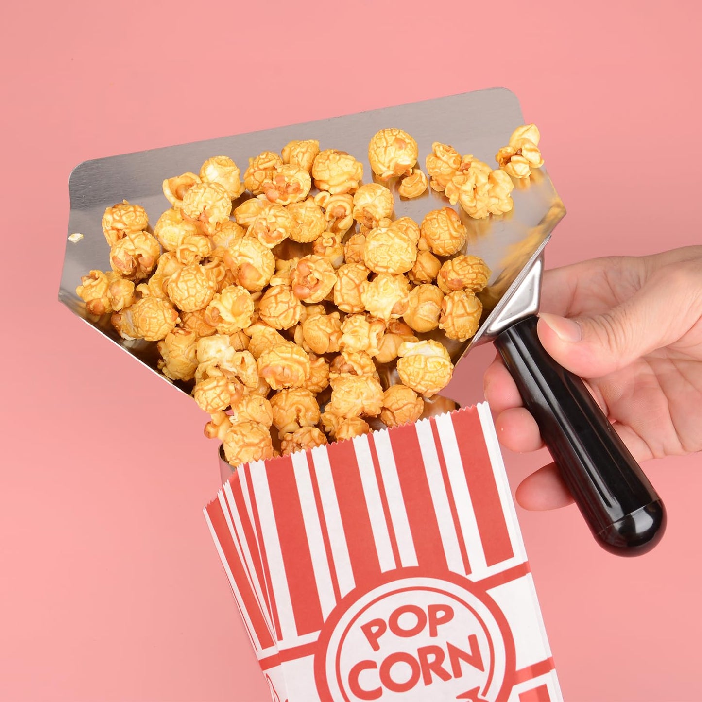 100pcs Paper Popcorn Bags for Party, 1 Oz Small Vintage Individual Servings Popcorn Container Pop Corn Bags Bulk for Popcorn Machine Accessories Supplies Movie Nights (100)