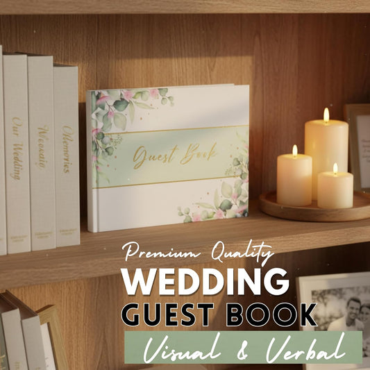 Wedding Guest Book with Polaroid Photo Slots – Linen Floral Hardcover Keepsake with 120 Thick Acid-Free Pages – Instant Photo Guest Book for Weddings, Showers & Special Events
