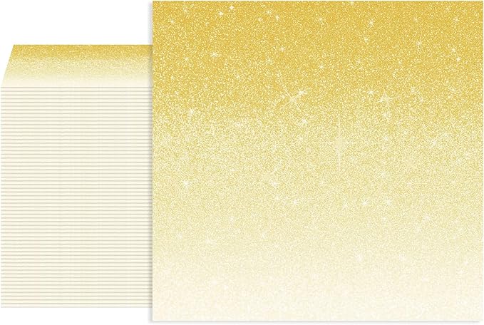 40 Pack Gold Paper Napkins - 6.5x6.5 Inches Gold Gradient Disposable Dinner Napkins for Parties, Weddings, Dinners & Holiday Decor