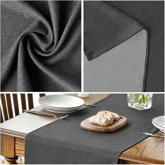 Artoid Mode Grey Table Runner, Seasonal Washable Kitchen Dining Table Decoration for Home Party Decor 13x48 Inch