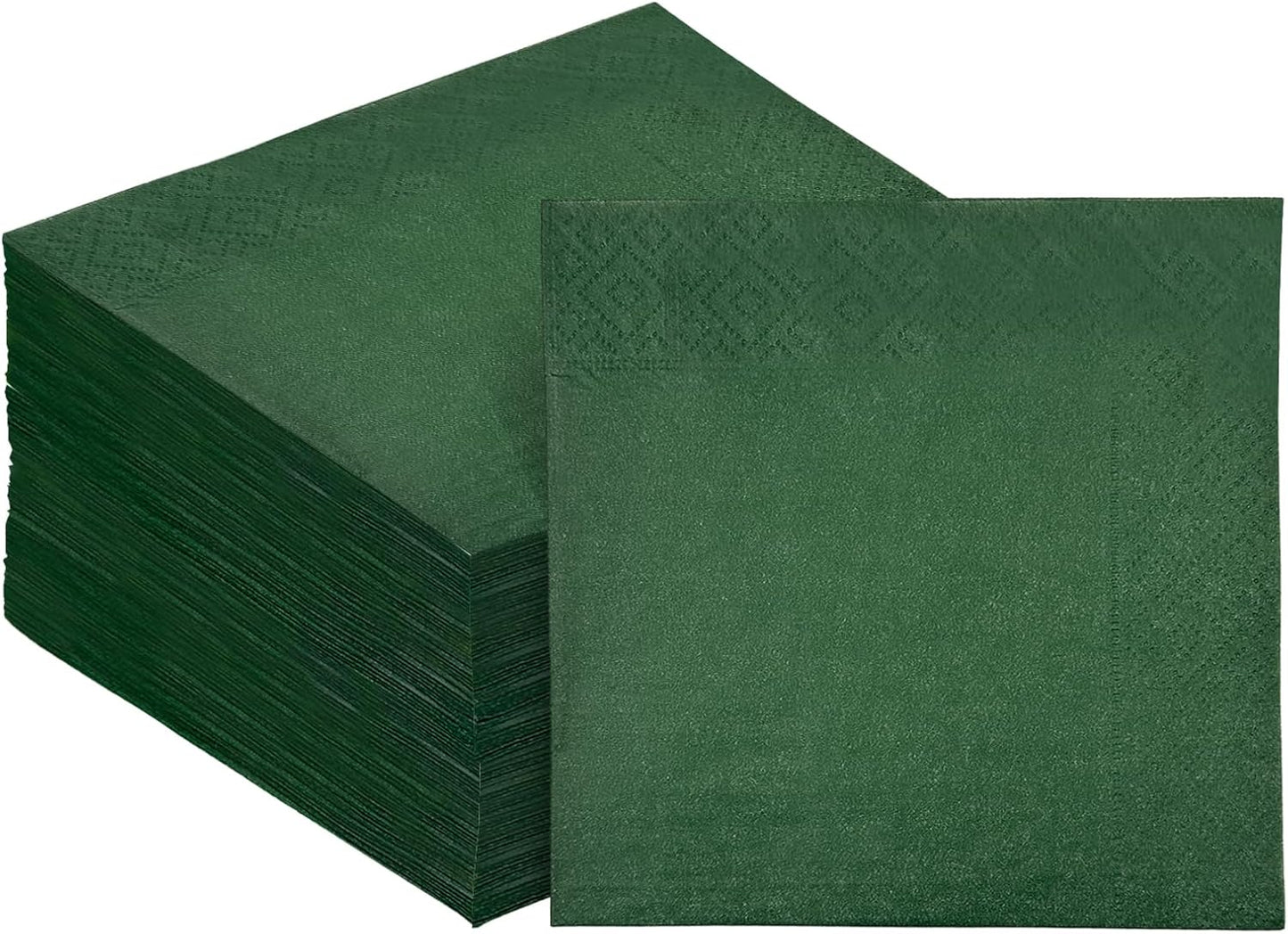 Christmas Green Cocktail Napkins 5 * 5inch disposable Beverage Napkin paper for Cocktail, Wedding, Dinner，Birthday Party Dessert Wine Paper Napkins（ 120 Count）