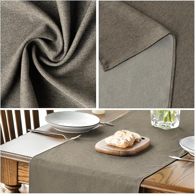 Artoid Mode Coffee Brown Table Runner, Seasonal Fall Washable Kitchen Dining Table Decoration for Home Party Decor 13x48Inch