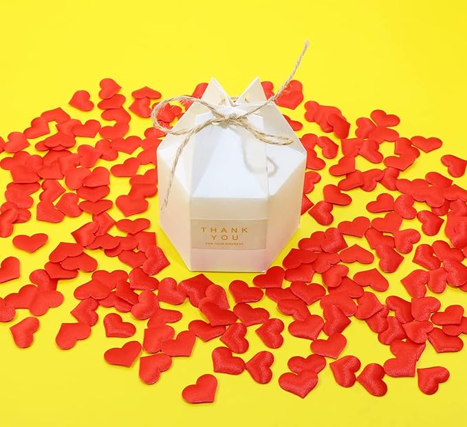 ONLYKXY 200Pcs Sponge Confetti Flower Decor Heart Shape Petals Table Wedding Decoration Glitter Scatter for Wedding Party Valentine's Day Scatter Ponge Petal Confetti (Red)