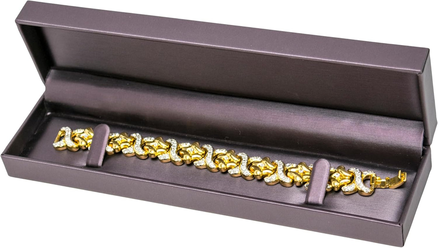 Novel Box Purple Jewelry Box for Bracelet 8.87x2.25x1.5 Inches - Bracelets Gift Box for Proposal Wedding Engagement - Faux Leatherette Jewelry Display Box - Gift Presentation Boxes for Bracelets