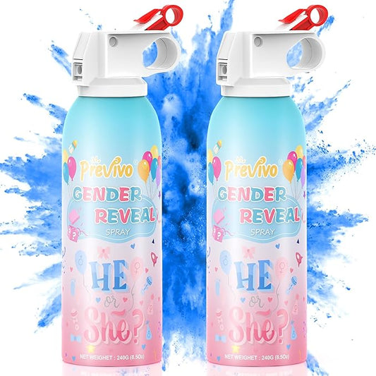 Previvo Reveal Fire Extinguisher Set -Gender Reveal Color Smoke Powder Spray - 100% Biodegradable Party Supplies- For Memorable Baby Gender Reveal Decorations & Ideas(Blue)