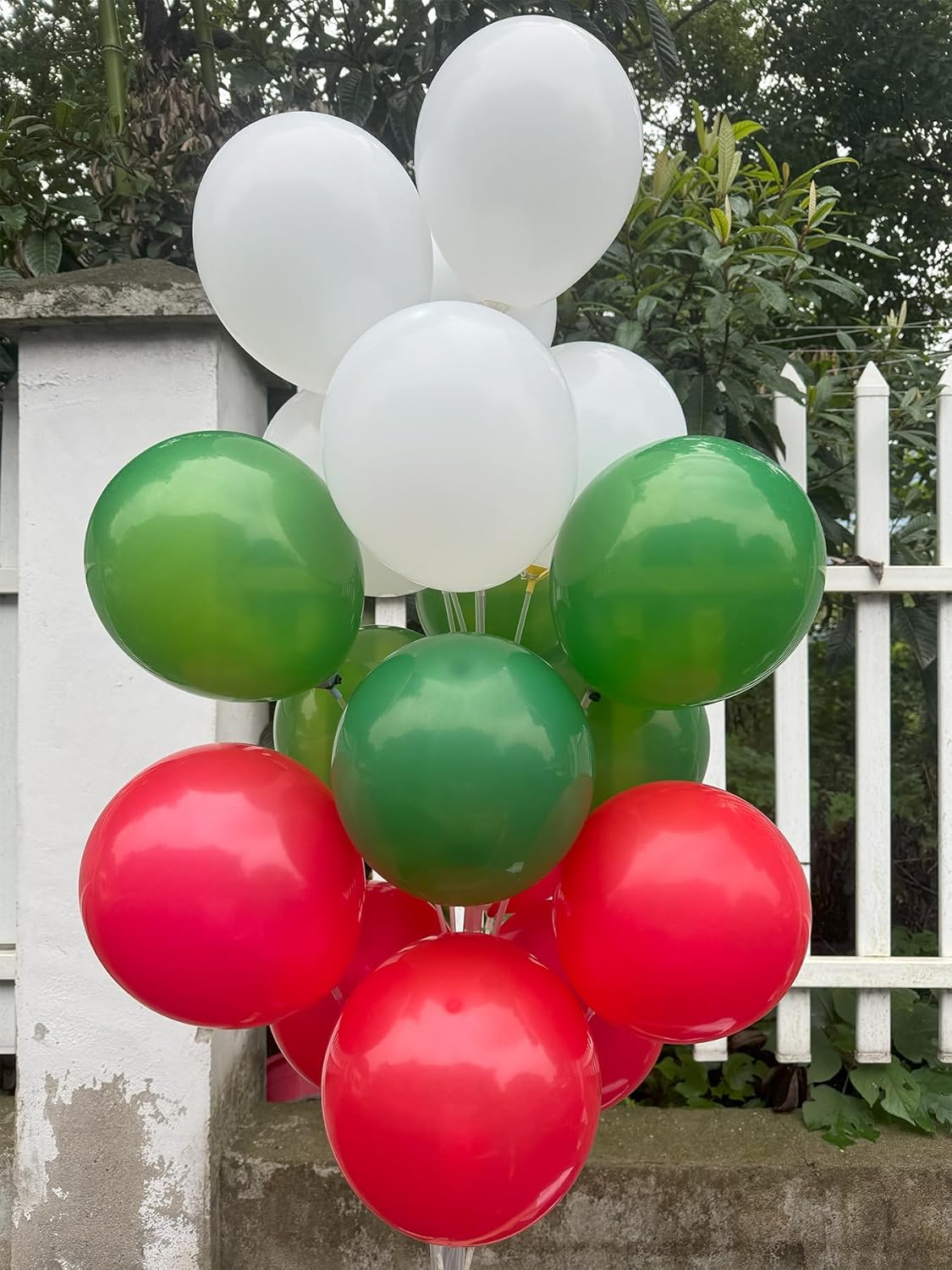 60 Pcs 12-Inch Latex Balloons in Red, Green, and White - Perfect for Christmas, New Year,Graduation, Birthday, Baby Shower, and Party Decorations