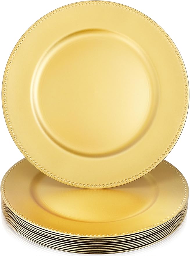 12 pcs Gold Charger Plates