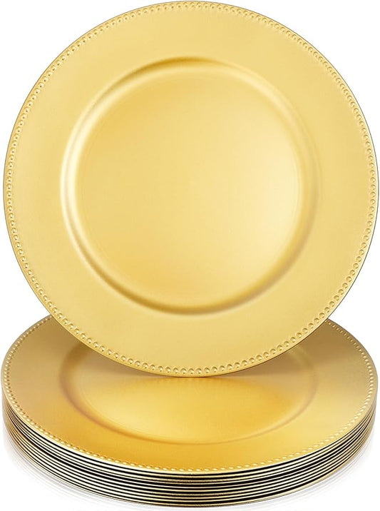 12 pcs Gold Charger Plates