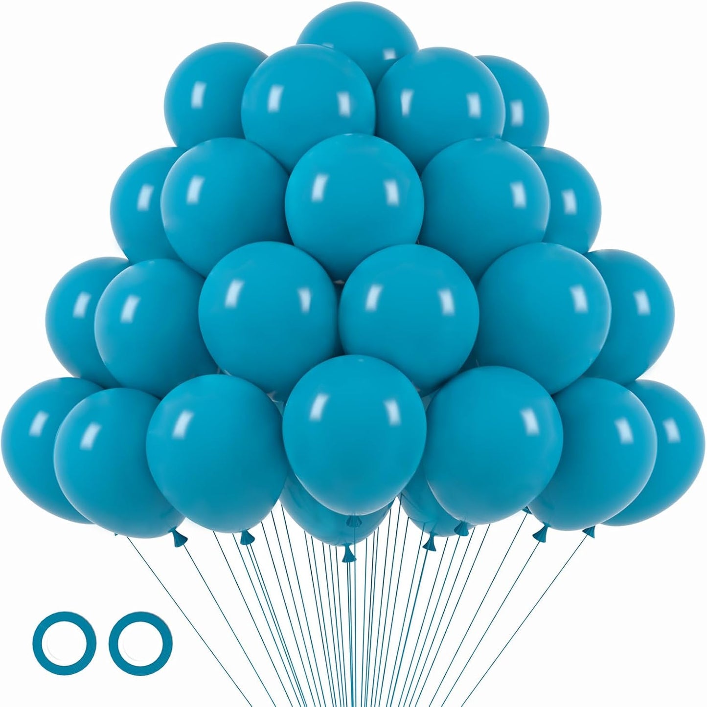 105pcs Peacock Blue Balloons 12inch Party Latex Balloons for Boys Girls Birthday Baby Shower Gender Reveal Wedding Sunflower Party Decorations