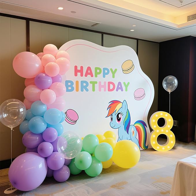 12 Inch Pastel Balloons Assorted Color - 100pcs Macaron Birthday Ballons Latex Party Balloons for Balloon Arch Garland, Graduation Birthday Baby Shower Decorations, Rainbow Pink Blue Yellow Baloon