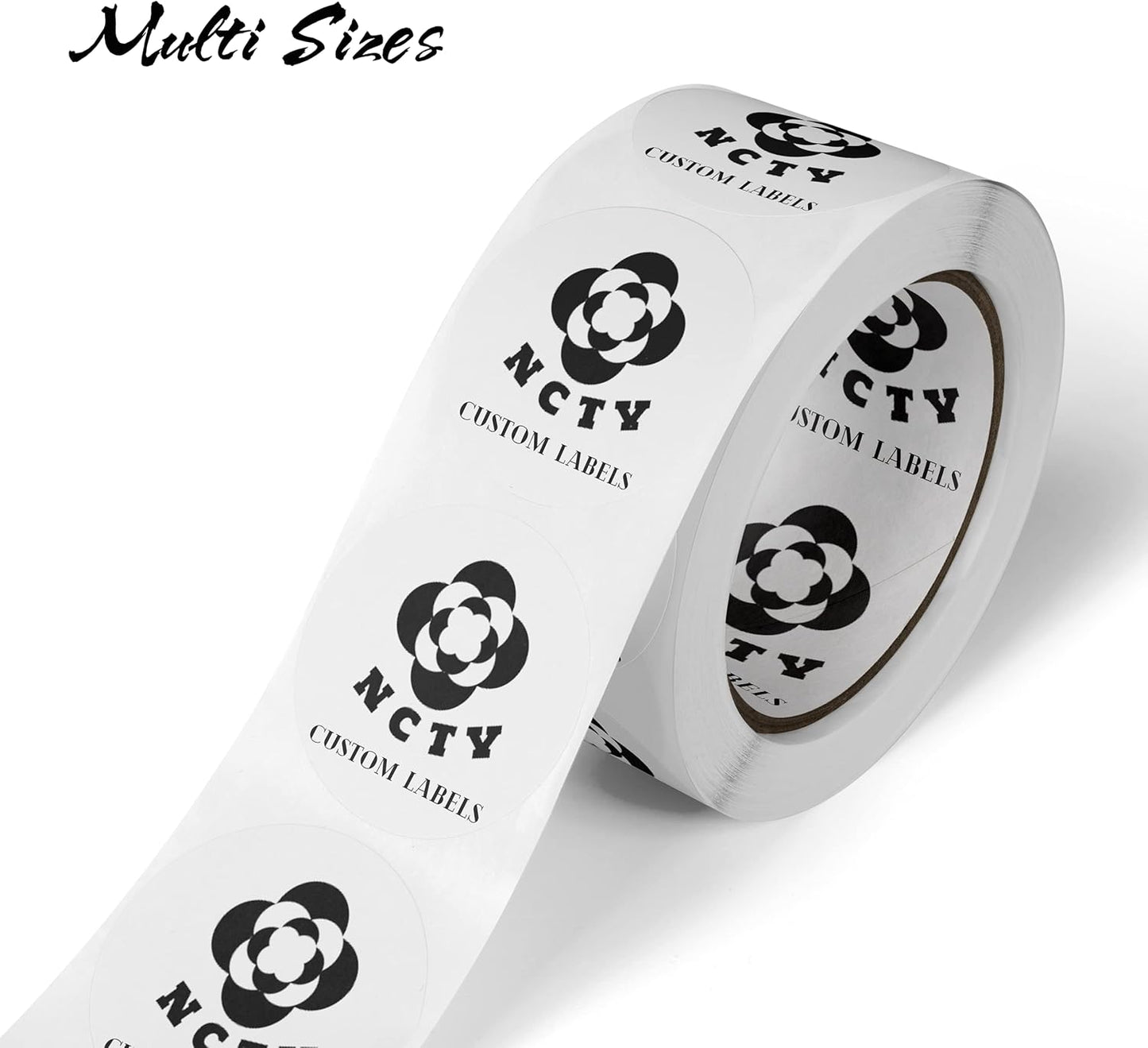 NCTY 150 Custom Circle Roll BOPP Labels,Custom Sticker, Custom Text, Image, Logo Sticker for Business, Party, Wedding and Baby Shower Gloss/Matte Finish (1.5 inch Circle)