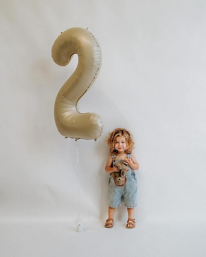 Cream 2 Balloon, Cream Number Balloons 40 Inch, 2nd Number Birthday Decorations, Second Two Birthday Party Supplies, Number 2 Balloon