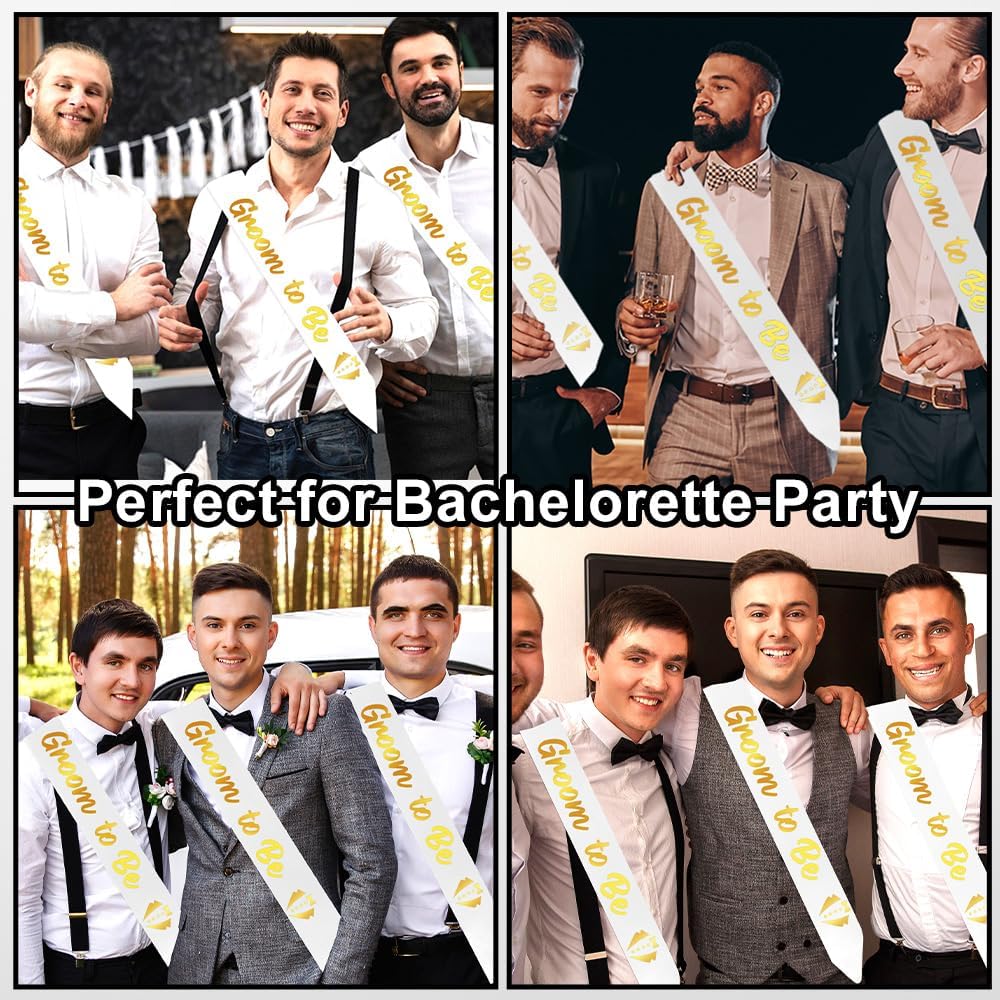 Groom To Be Sash White Groom Sash With Gold Foil For Bachelor Party Accessories Bachelor Party Decorations Bachelorette Gifts For Croom To Be Gifts Bachelorette Accessories Wedding Engagement