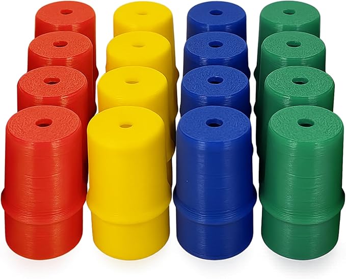 Menethil Trouble Board Game Replacement Parts - 16 Piece Set (Red, Green, Blue, Yellow) - Movers, Pawns & Pegs