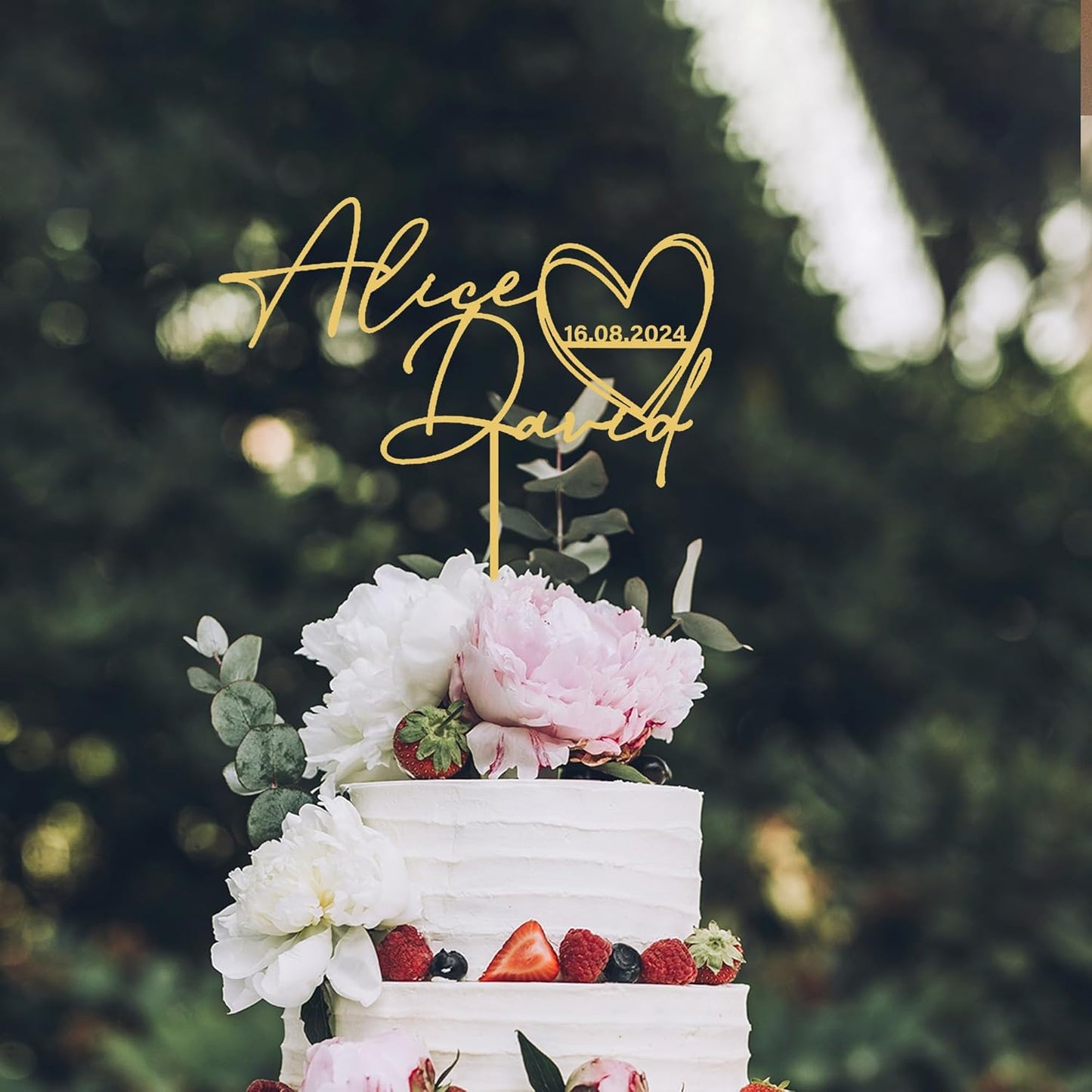Customized Wedding Cake Topper, Custom Monogram Cake Toppers, Wedding Cake Topper with Heart, Perfect for Couples, Weddings, and Anniversaries, Cake Topper for Wedding
