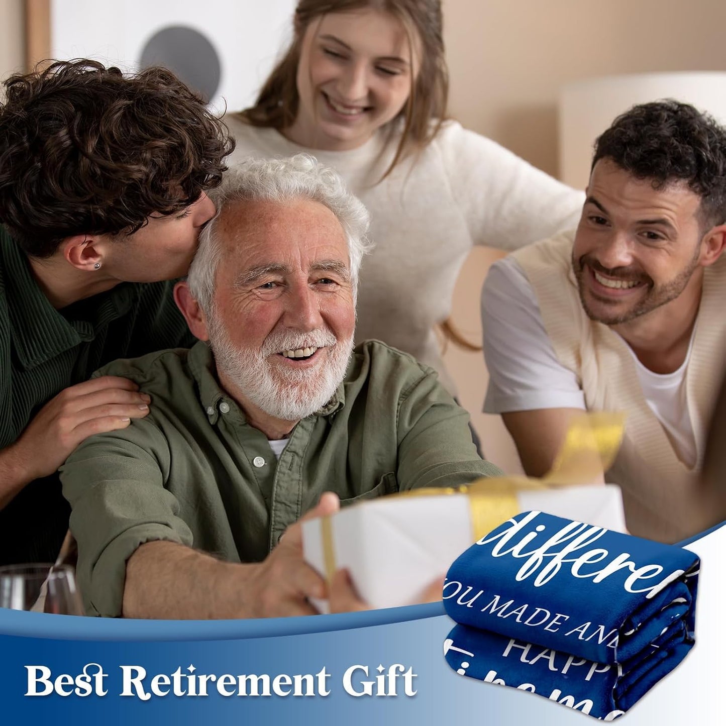 Retirement Gifts for Men 2025 - Soft Flannel Men Retiremet Blanket 50 x 60 inches - Best Retired Gifts Ideas for Teacher Nurse Friend Coworker Grandpa Grandma Dad Mom