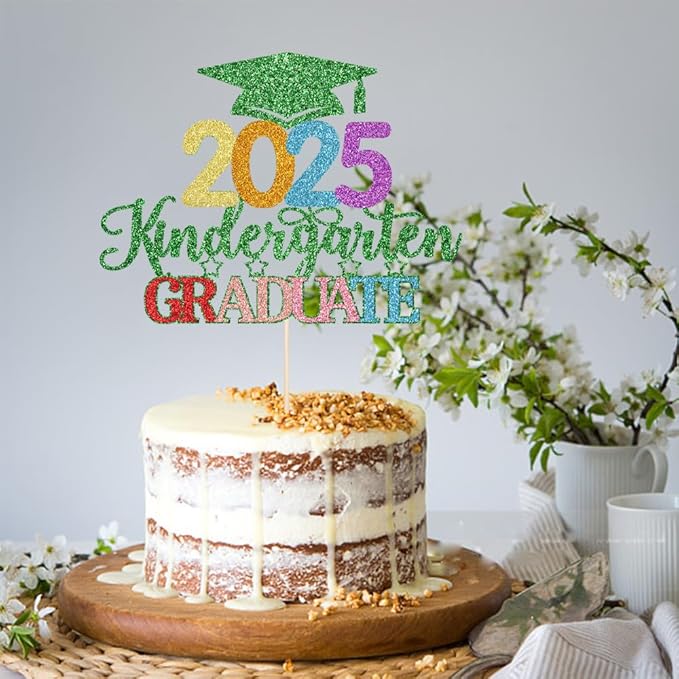 Kindergarten Grad Cake Topper,2025 Graduation Cake Topper,Peace Out Kindergarten Next Stop 1st Grade cake Decorations,2025Kindergarten Graduation Party Decorations Supplies