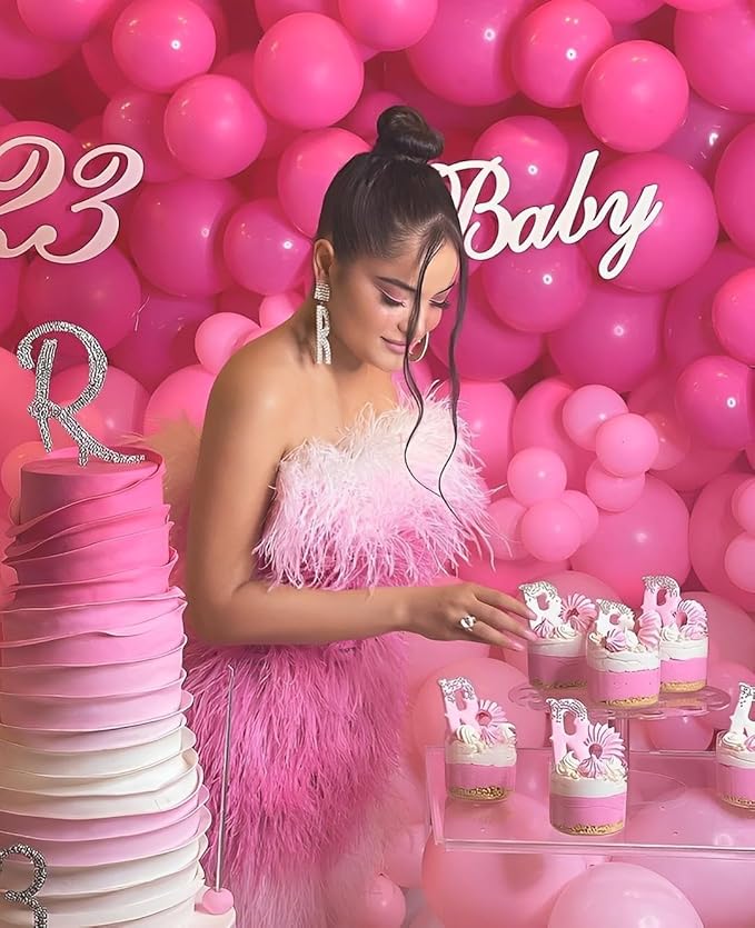 Pink Balloons Metallic Pink Balloon, 60Pcs 12Inch Chrome Deep Light Pearl Hot Pink Latex Balloons for Birthday,Wedding,Baby Shower,Galentines day Decorations