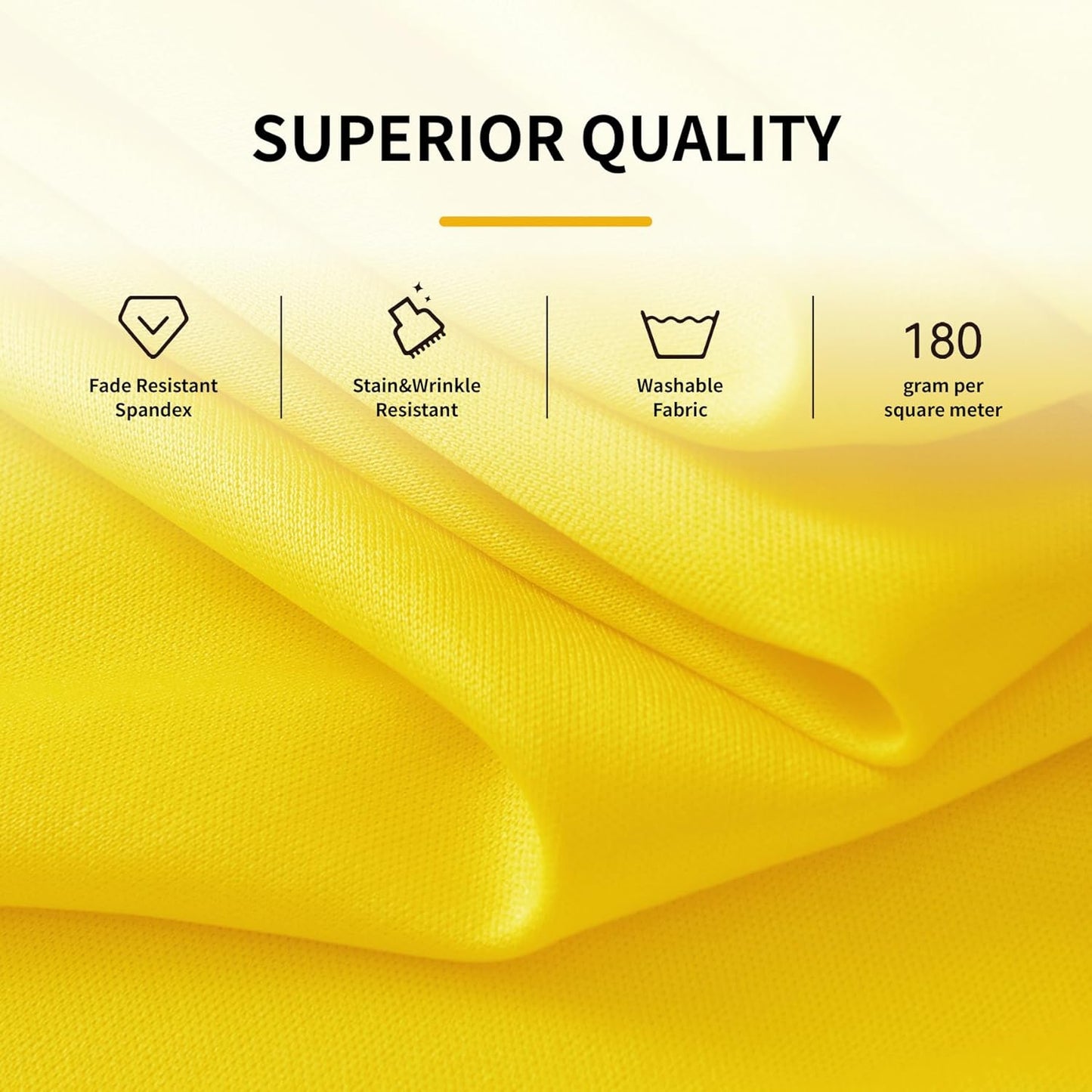 Outpain 4Pack Yellow 6ft x 72in Rectangle Spandex/Polyester Blend Tablecloths for Standard Folding Tables - Wrinkle, Stain & Fade Resistant - Perfect for Multiple Occasions