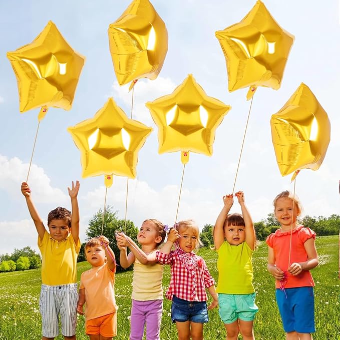 20 Pcs Star Balloons,18 Inch Star Foil Balloons,Stars Shaped Balloon Mylar Helium Balloon for Birthday Party Anniversary Wedding Baby Shower Decorations (Gold)