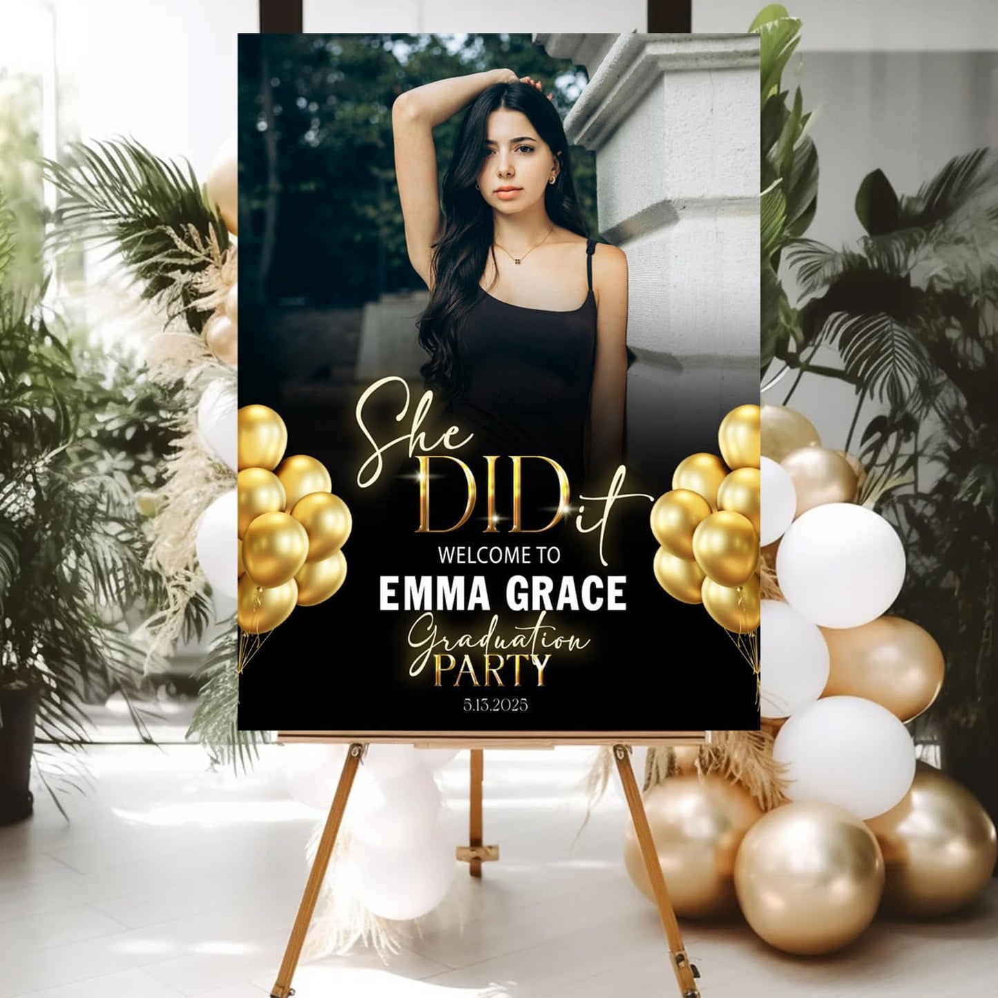 Personalized 2025 Graduation Party Welcome Sign, Minimalist Grads Decor, Class of 2025 Graduation Party Poster, Custom Graduation Party Sign, Congrats Grad Decorations Design 6