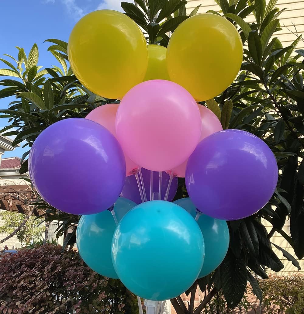 60 Count 12 Inch Latex Balloons for Birthday Wedding Party Decorations - Purple Teal Pink Yellow Baby Shower Supplies, Spring Summer Balloon Pack