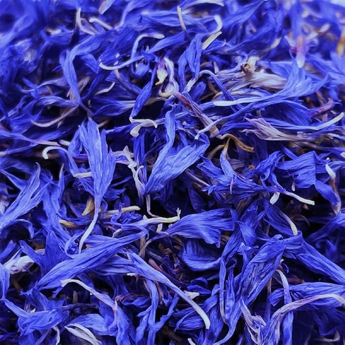TooGet Blue Cornflower Petals, 100% Natural Centaurea Cyanus, Blue Dried Plower Petals for Homemade Lattes, Tea Blends, Bath Salts, Wedding Confetti, Gifts, Crafts – 0.5 OZ/15g