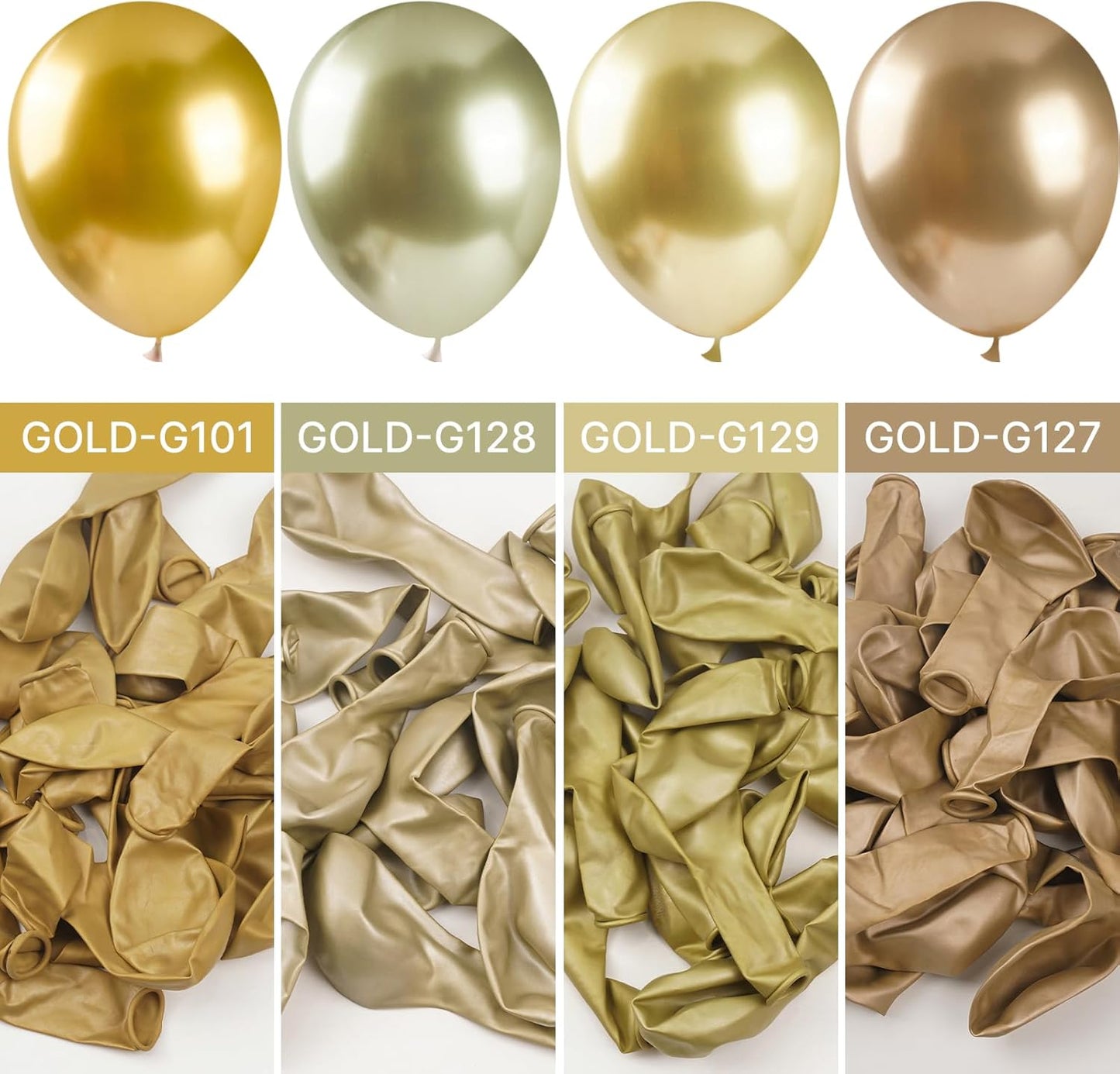 PartyWoo Metallic Gold Balloons, 50 pcs 12 Inch Gold Metallic Balloons, Gold Balloons for Balloon Garland or Balloon Arch as Party Decorations, Birthday Decorations, Baby Shower Decorations, Gold-G101