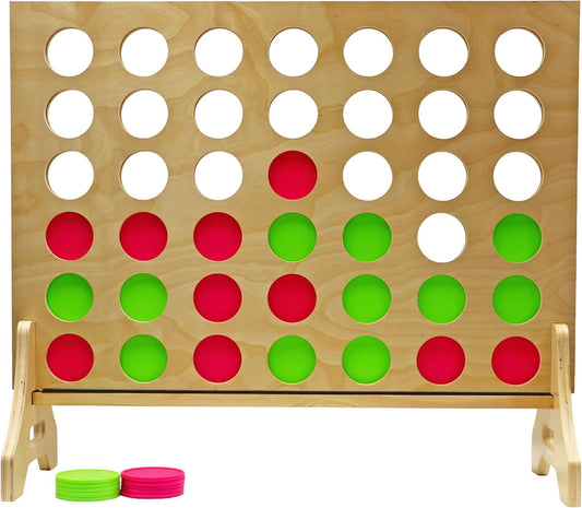 Tailgating Pros Premium Giant Four in a Row with Carrying Case - Jumbo Oversized Outdoor Yard Game - Connect Multiple Pucks in a Row to Win - Many Puck Colors Available!