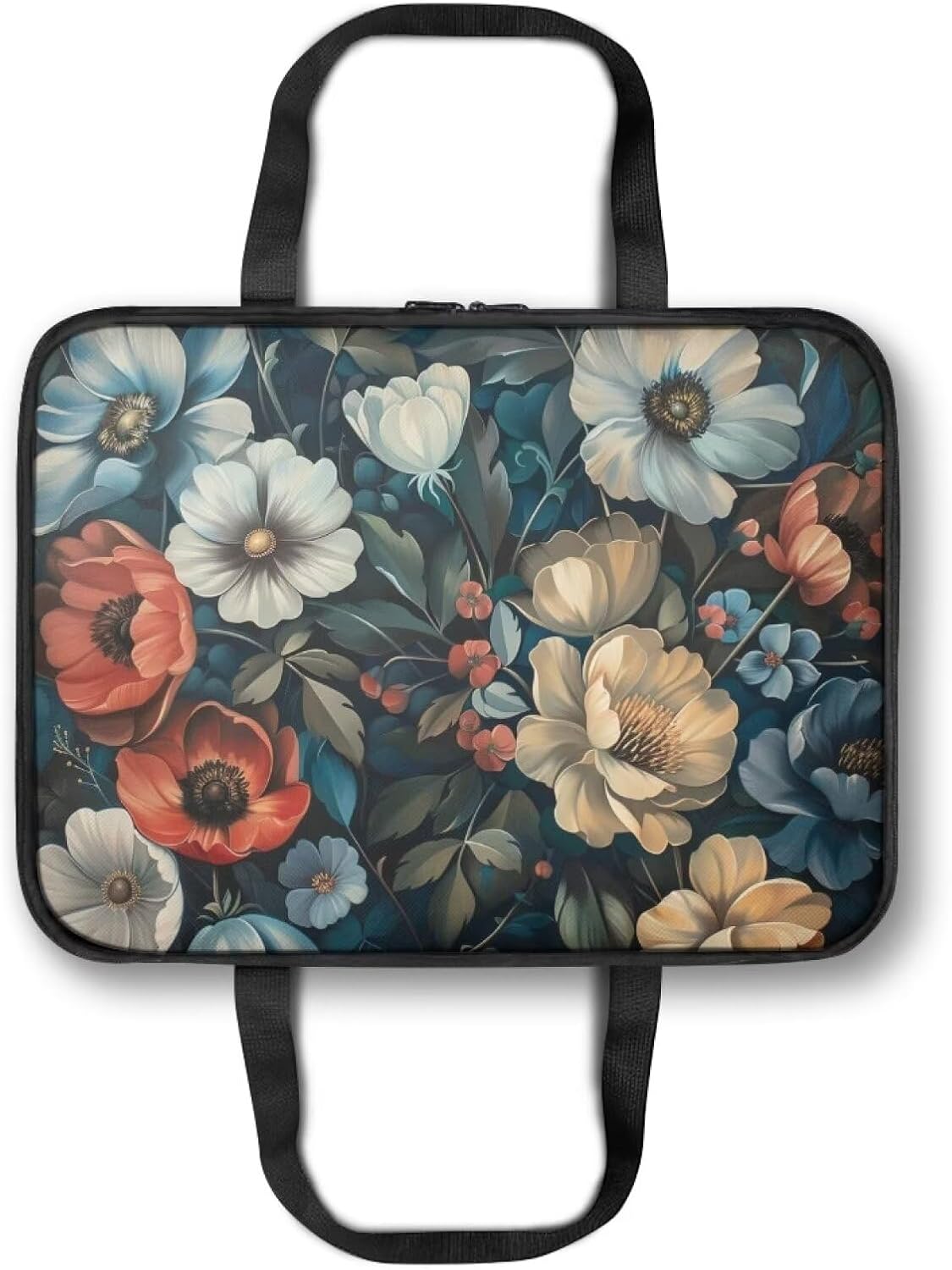 Floral Pattern Insulated Casserole Carrier for Hot or Cold Food, 16.5 x 12.6 x 4.5 inches, Zipper Closure, Unisex, Perfect for Picnic, Travel, Beach
