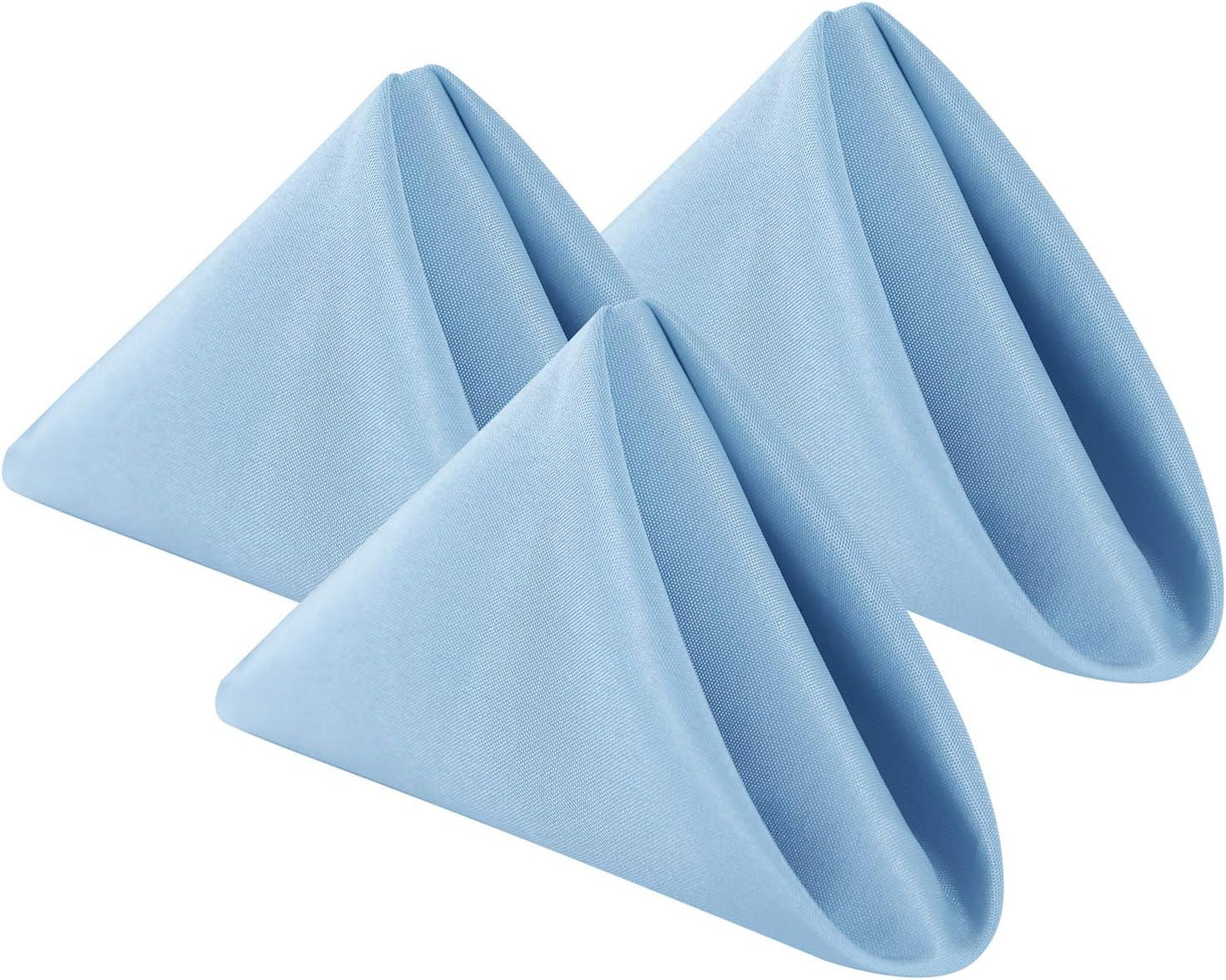 Cloth Napkins 17x17 inch Washable Polyester Dinner Napkins Soft Table Napkins for Wedding Party Dining Banquet(Blue Mist,100PCS)