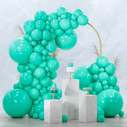 PartyWoo Teal Balloons 100pcs Different Sizes Pack of 18 12 10 5 Inch Turquoise Dark Teal Balloon Arch Kit for Baby Shower Gender Reveal Graduation Mermaid Birthday Pool Party Decorations Blue-Y69