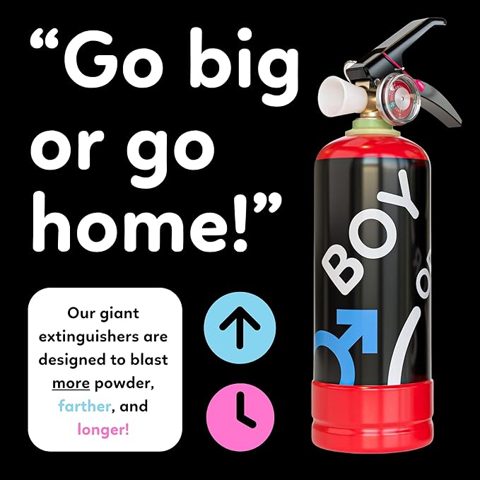 Baby Gender Reveal Fire Extinguisher Smoke Bombs Powder Cannon | 1 Blue & 1 Pink | Fireworks Alternative | Biodegradable | Decorations for Photoshoots, Celebrations, Parties | TUR Party Supplies