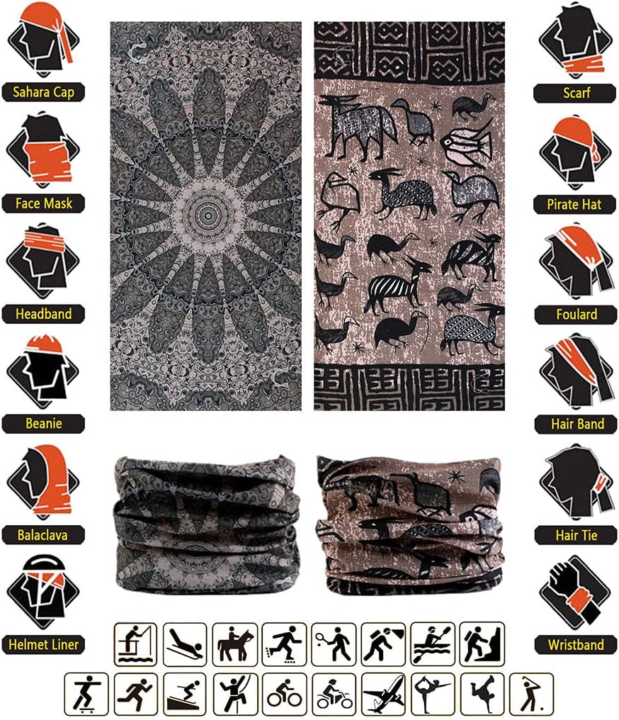 Headband Neck Gaiter Head Wrap Headwear Face Mask Magic Scarf Bandana for Men and Women