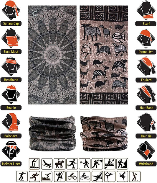 Headband Neck Gaiter Head Wrap Headwear Face Mask Magic Scarf Bandana for Men and Women