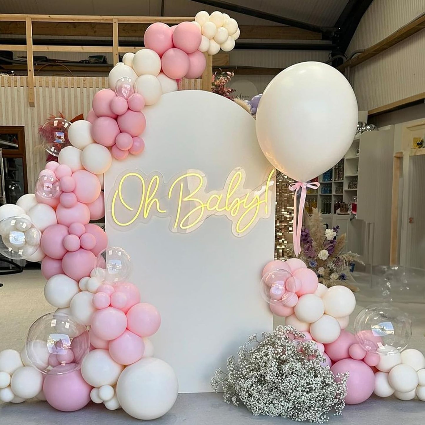 Pink Beige Balloons, 12 inch Light Pink Apricot with Transparent Clear Balloons for Girl Baby Shower Wedding Birthday Gender Reveal Bridal Shower Decorations