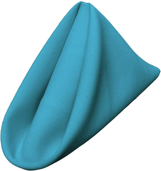 LA Linen 10-Pack Poly Poplin Napkin, Soft Cloth Napkins, Washable Reusable Napkins, Stain and Wrinkle Resistance Table Napkins for Dinner, Wedding, Parties, 17 by 17-Inch, Turquoise Dark